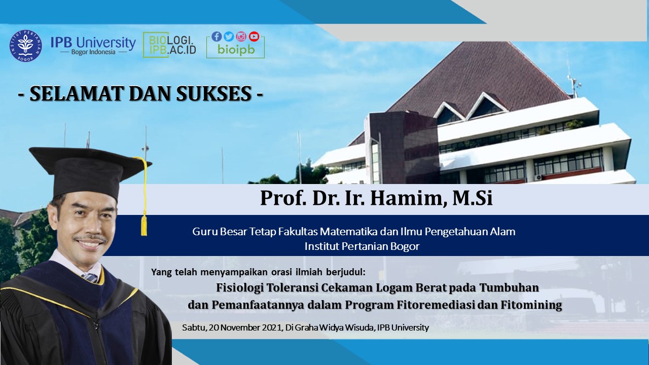Selamat dan Sukses kepada Prof. Dr. Ir. Hamim, M.Si